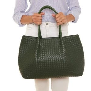 Lulu Dharma Hunter Green Napa Woven Tote